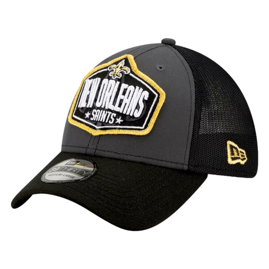 New Era New Orleans Saints 2021 NFL Draft Black/Grey 39Thirty Flex Trucker Hat Cap