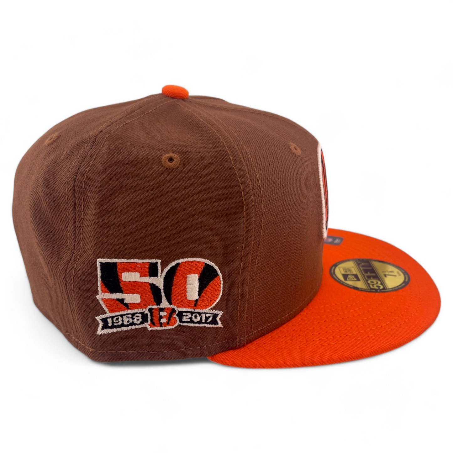 New Era Cincinnati Bengals NFL Harvest Pack 50th Patch Tan 59Fifty Fitted Hat