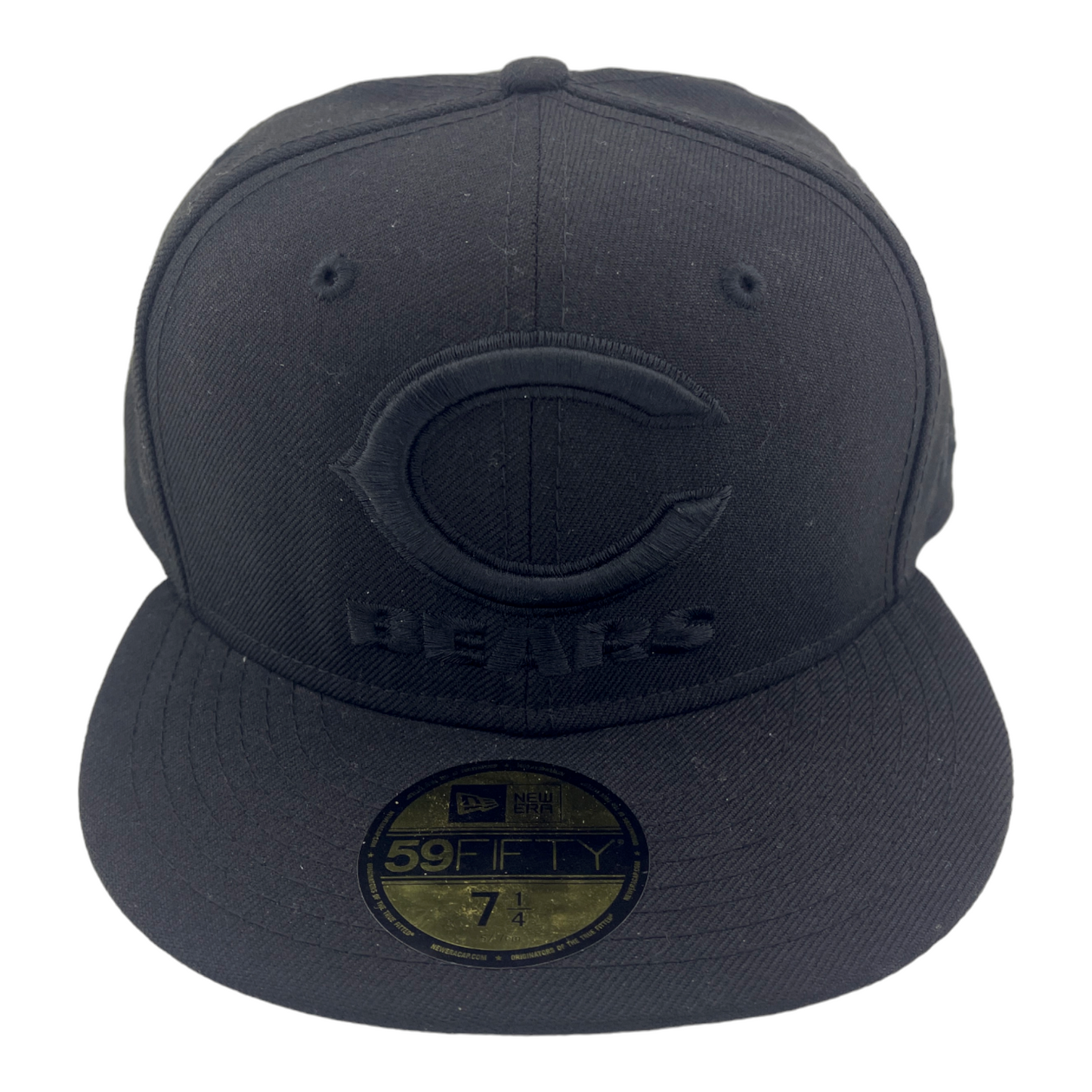 New Era Chicago Bears All Blacked Out Logo Black/Grey UV 59FIFTY Fitted Hat cap