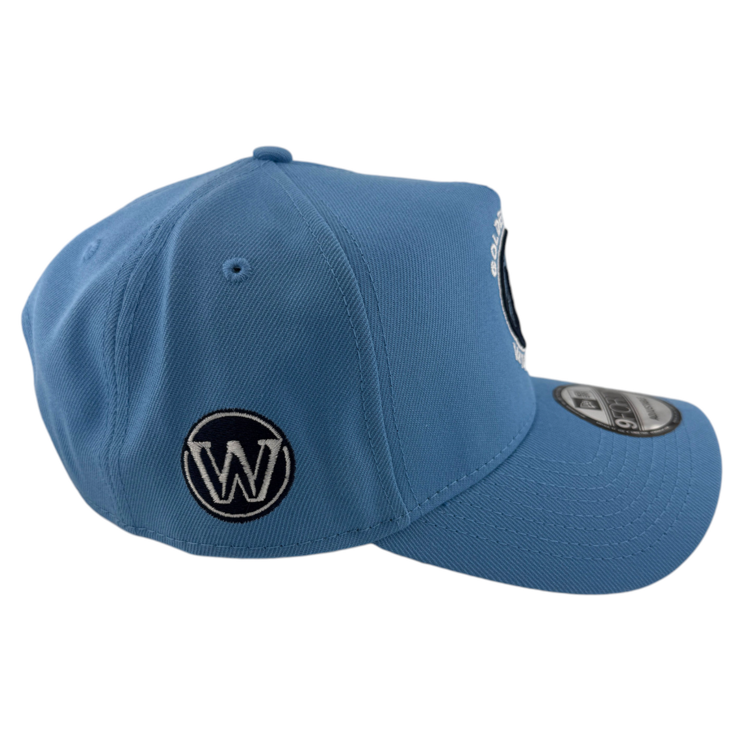 New Era Golden State Warrior NBA Sky Blue A-Frame 9Forty Snapback Adjustable Hat