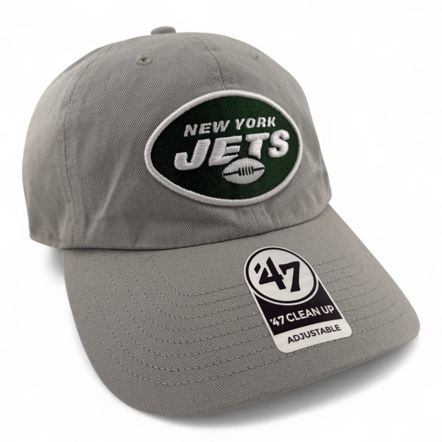 '47 Brand New York Jets NFL Team Basic Grey Clean Up Adjustable Dad Hat Cap