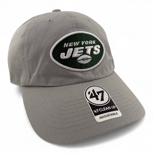 '47 Brand New York Jets NFL Team Basic Grey Clean Up Adjustable Dad Hat Cap
