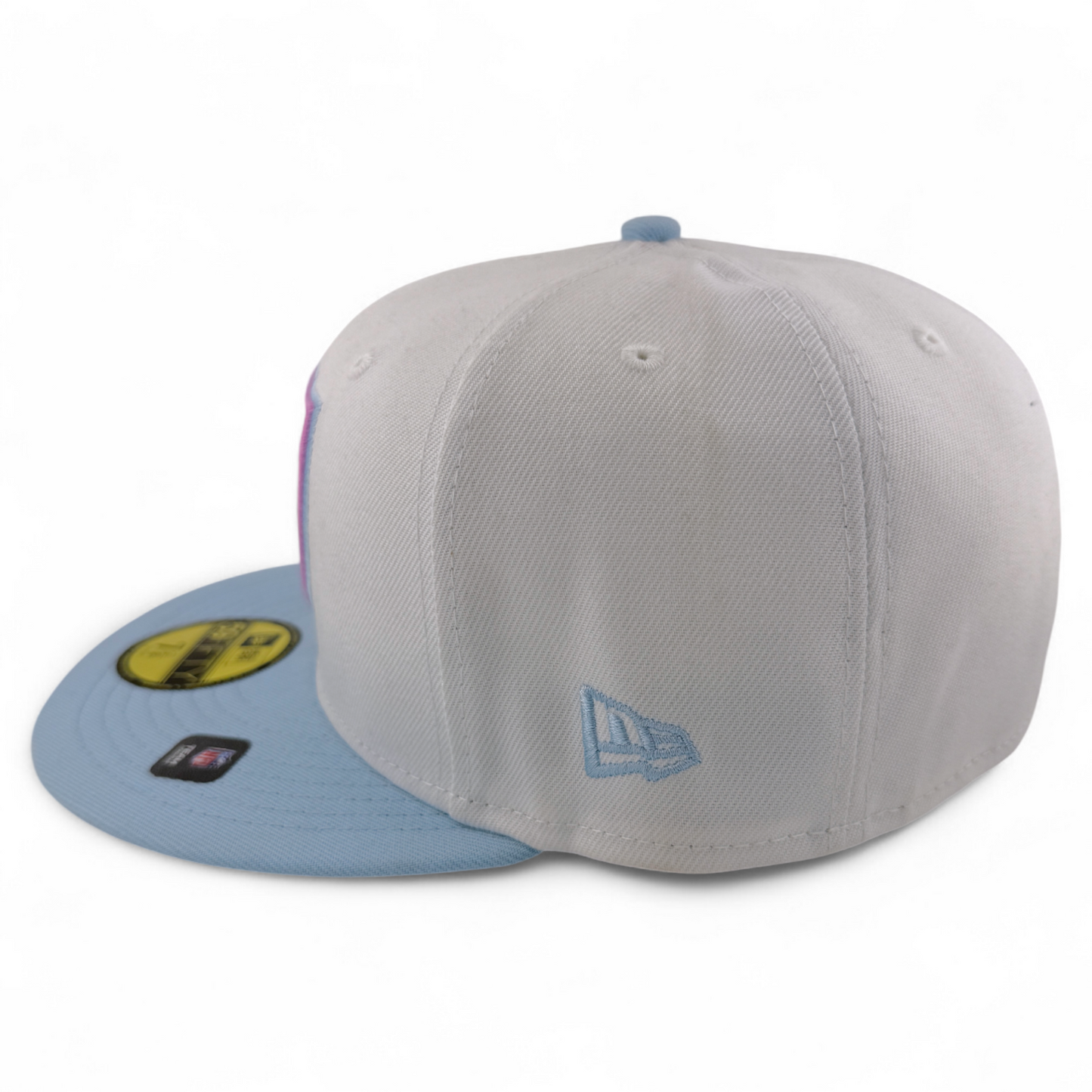 New Era Las Vegas Raiders NFL Cotton Candy Sky Blue/Pink 59FIFTY Fitted Hat Cap