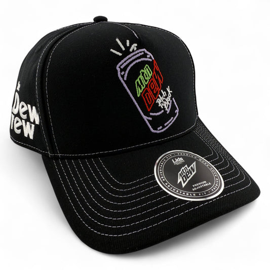 Mountain Dew Pitch Black Lids Exclusive Mtn A-Frame Adjustable Snapback Hat Cap
