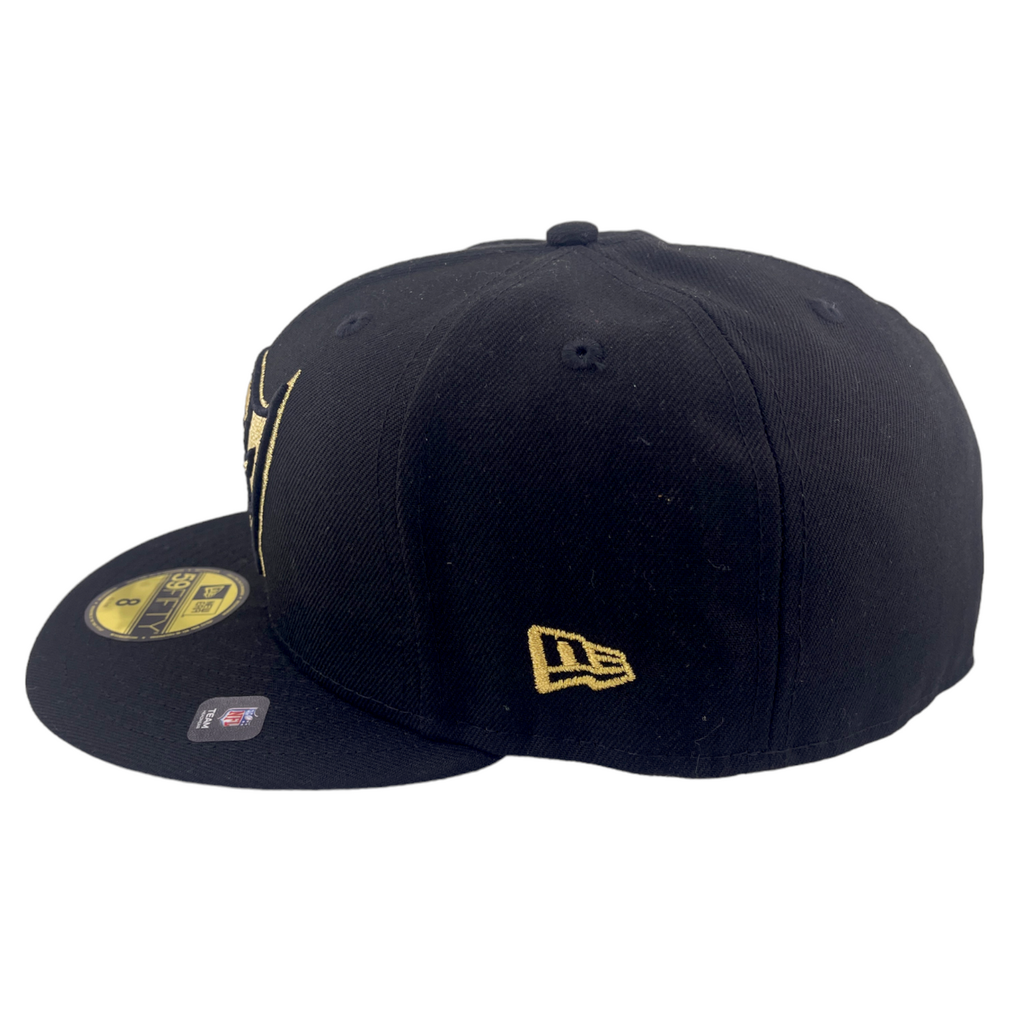 New Era Tampa Bay Buccaneers Black Metallic Gold Logo UV 59Fifty Fitted Hat Cap