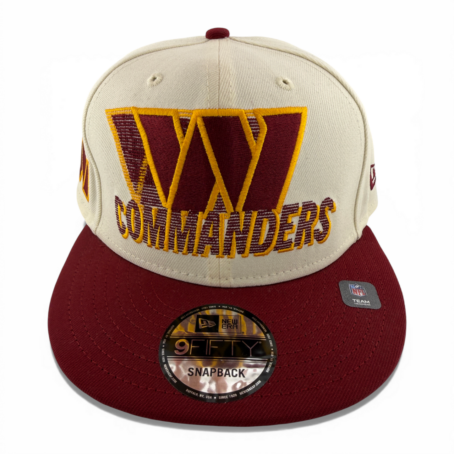 New Era Washington Commanders Retro Stack Logo 9Fifty Snapback Adjustable Hat