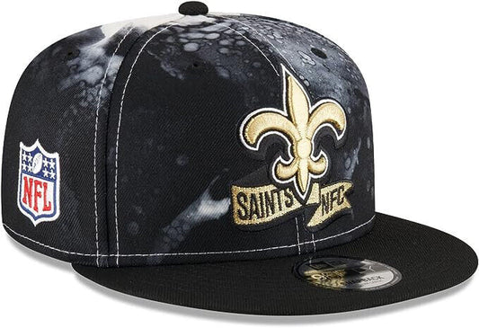 New Era New Orleans Saints 2022 Sideline NFL Ink Dye Black 9FIFTY Snapback Hat Cap