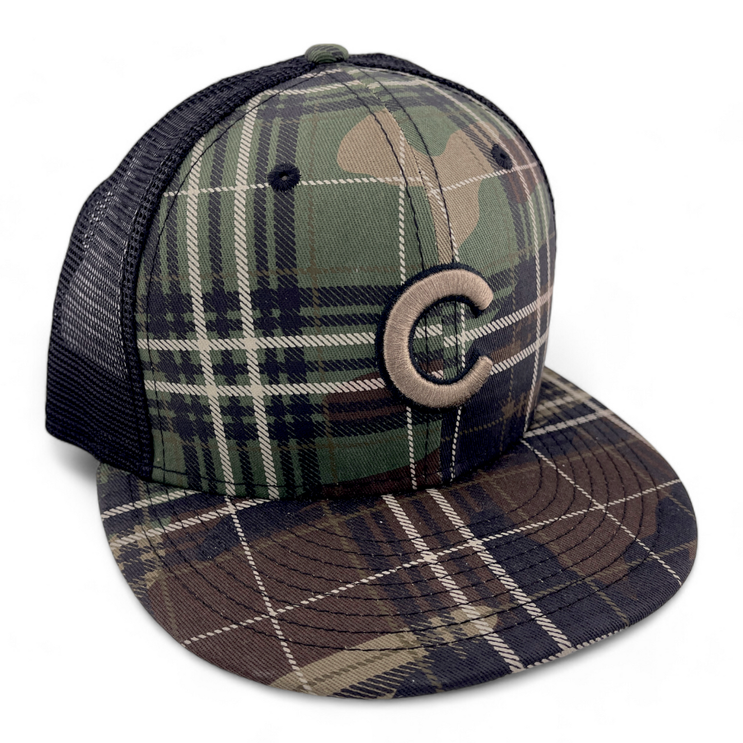 New Era Chicago Cubs MLB Camo Plaid 9FIFTY Mesh Snapback Adjustable Hat Cap