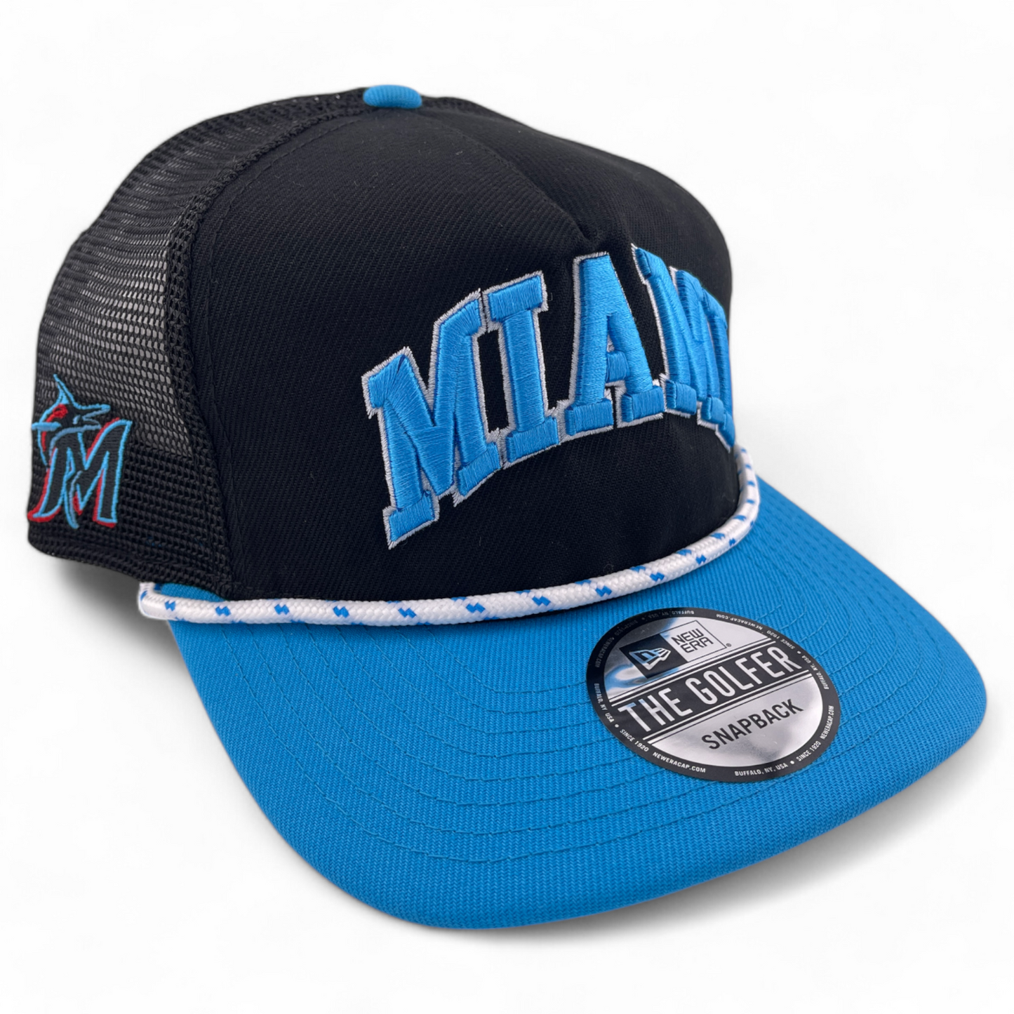 New Era Miami Marlins MLB The Golfer Rope A-Frame Snapback Adjustable Hat Cap