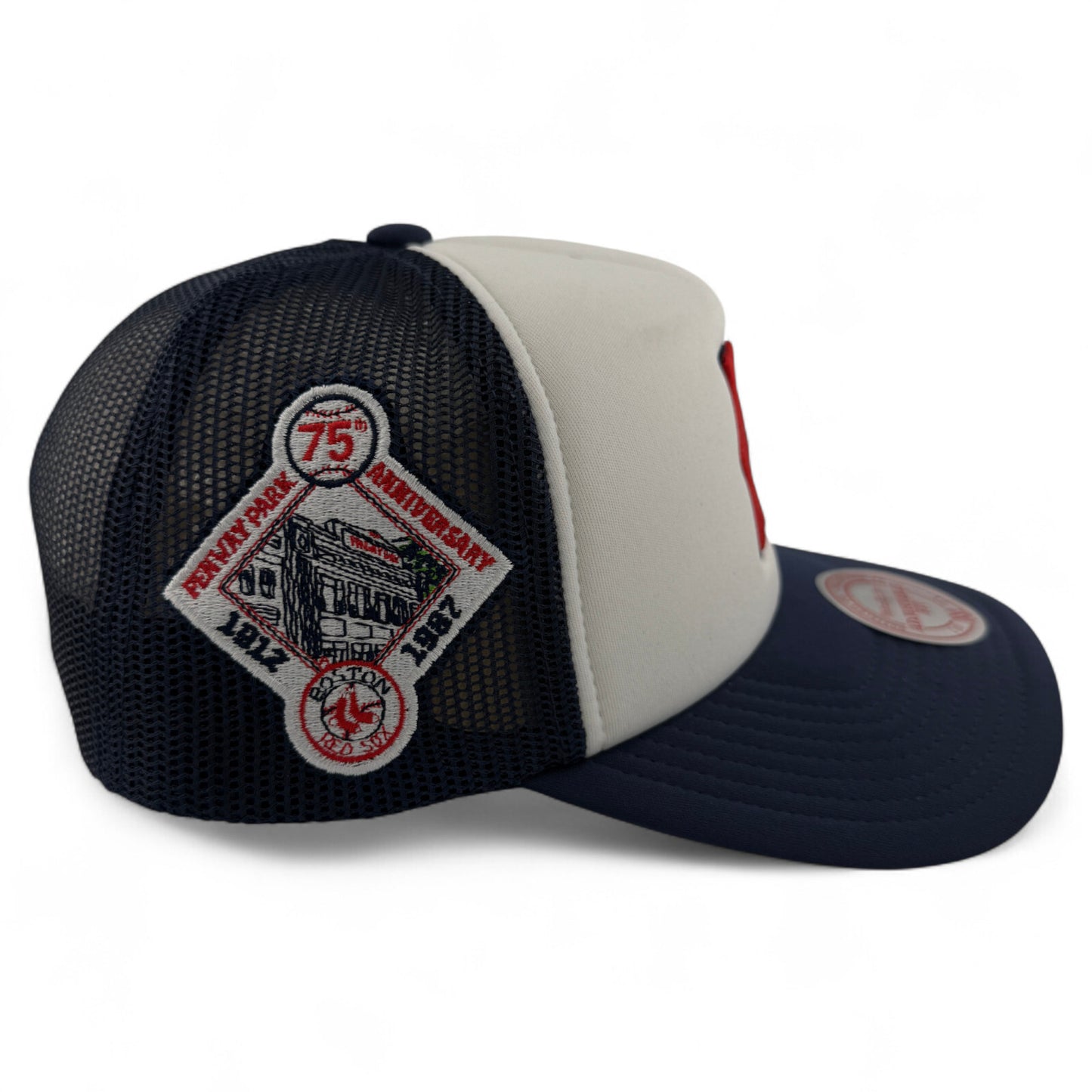 Mitchell & Ness Boston Red Sox MLB 75th Foam Trucker Snapback Adjustable Hat Cap