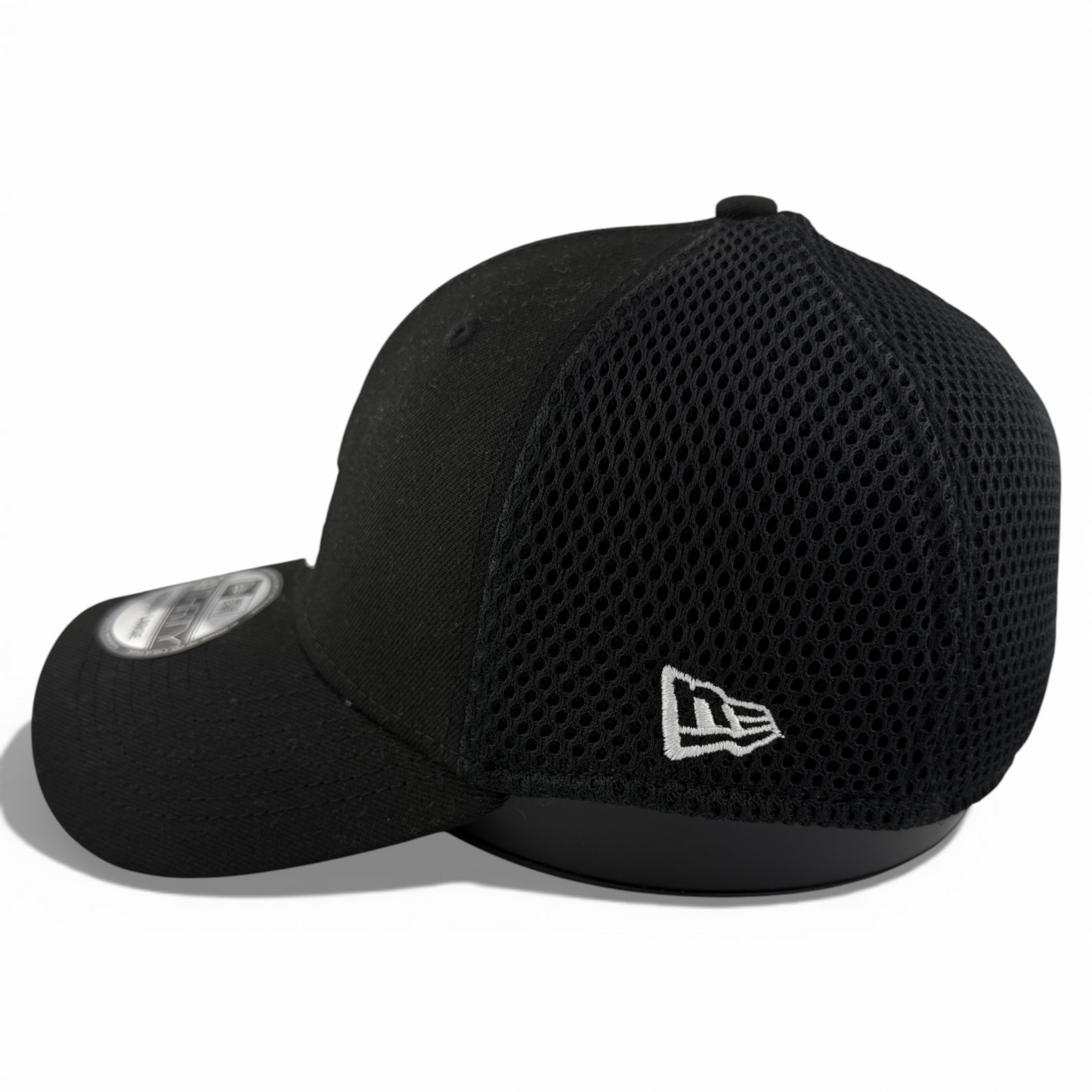 New Era Los Angeles Dodgers MLB Black White Logo Neo Mesh 39Thirty Flex Fit Hat