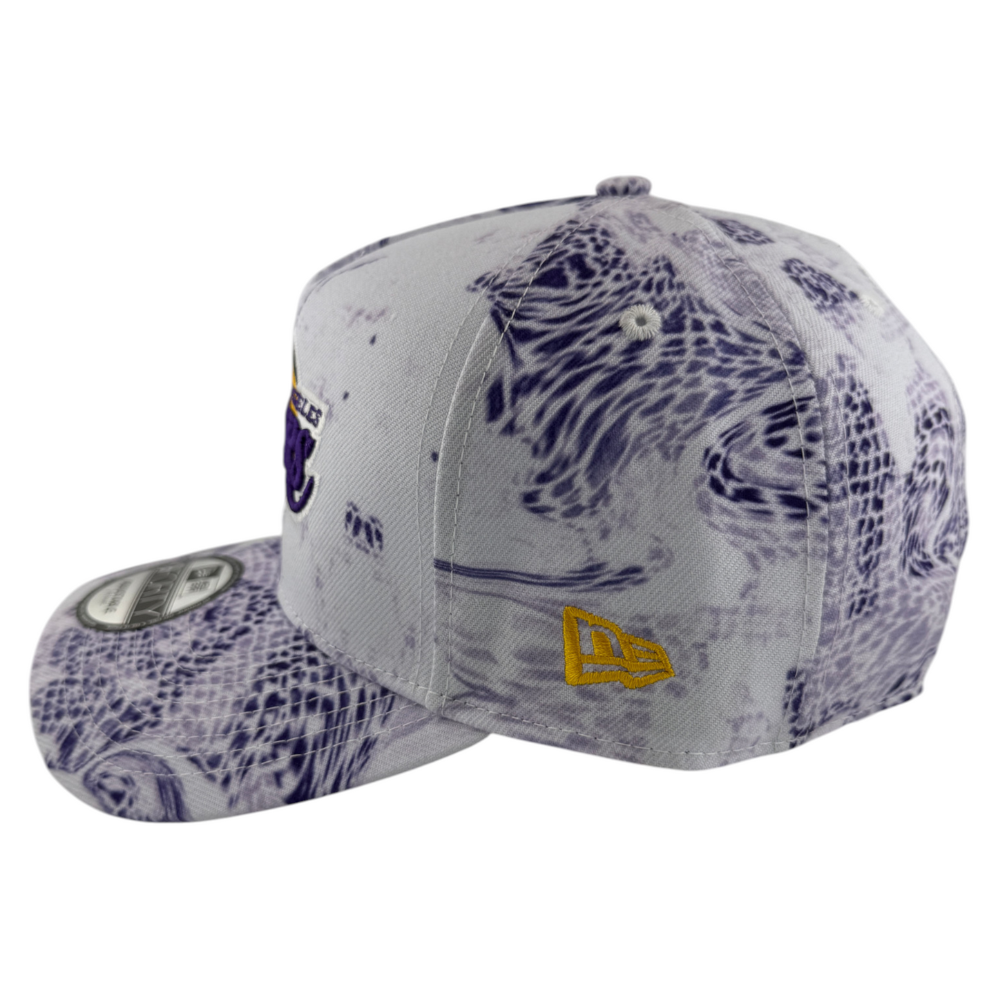 New Era Los Angeles Lakers White Snake A-Frame 9Forty Snapback Adjustable Hat