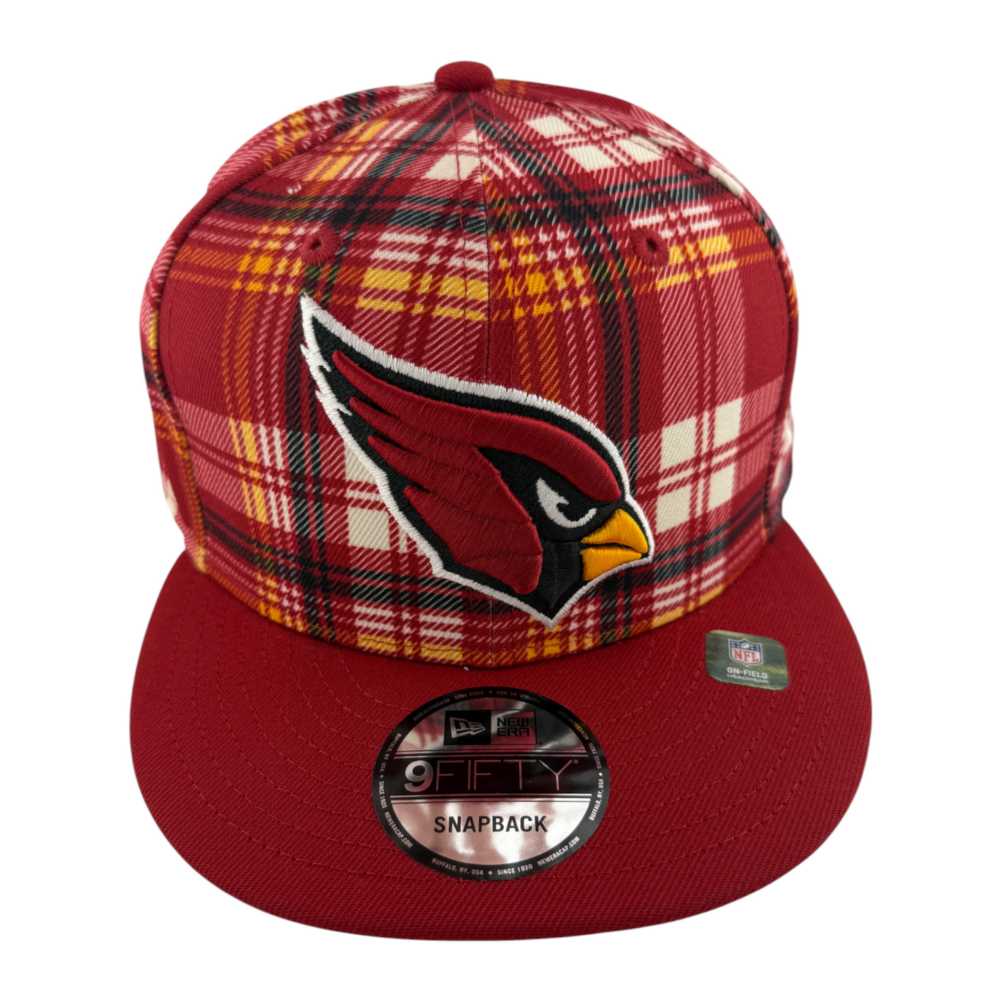 New Era Arizona Cardinals 2024 Sideline Plaid 9Fifty Snapback Adjustable Hat Cap