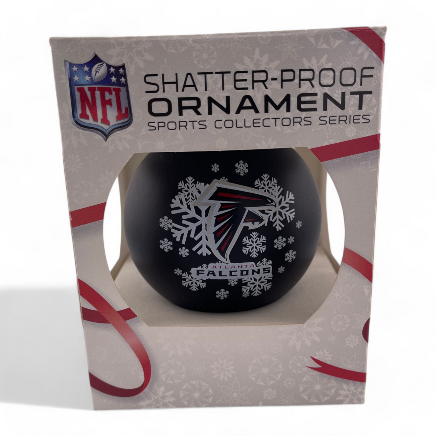2-PACK Atlanta Falcons NFL Round Shatterproof Christmas Tree Boxed Ornament