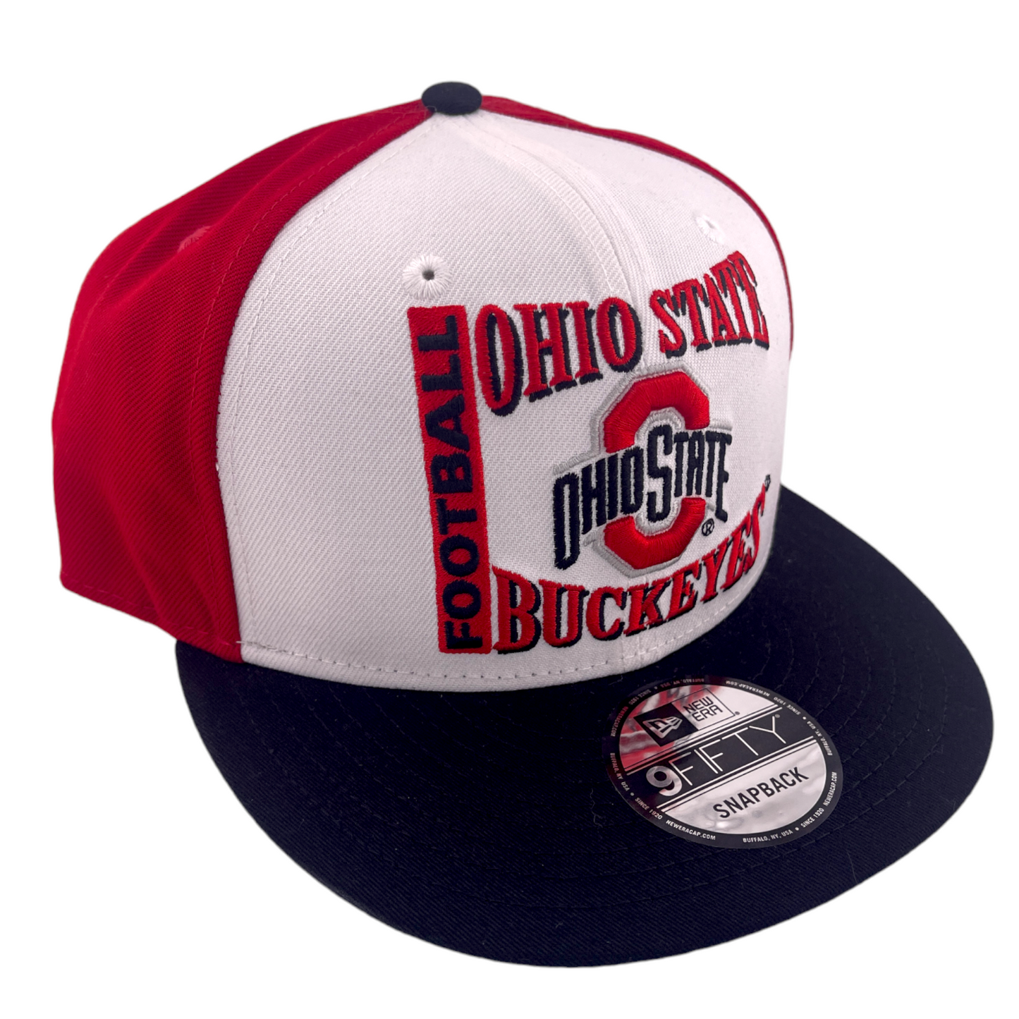 New Era Ohio State Buckeys Retro Logo Red/White/Black/Grey 9FIFTY Snapback Hat Cap