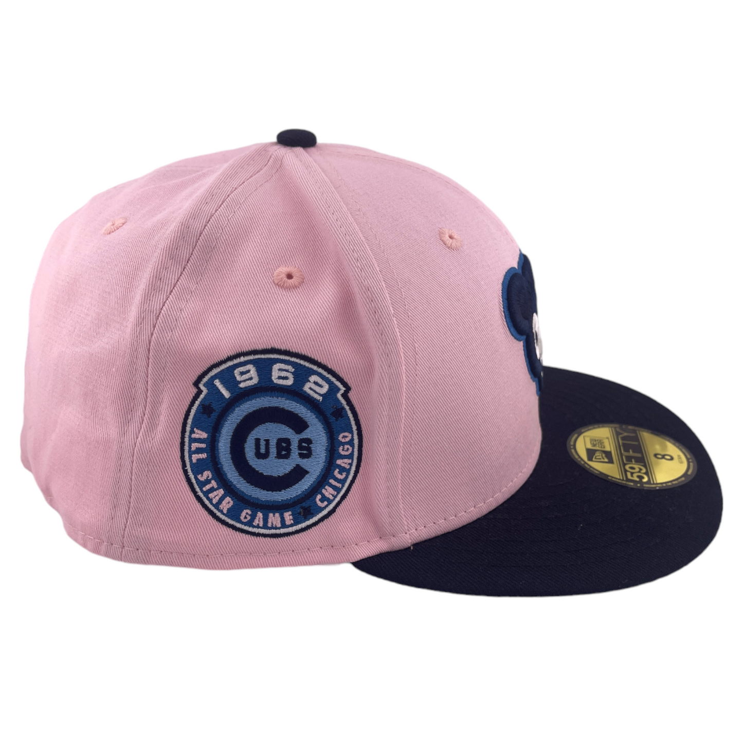 New Era Chicago Cubs 1962 All Star Patch Vintage Logo Pink/Blue UV 59FIFTY Hat Cap