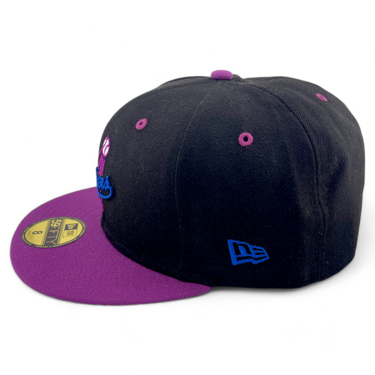 New Era Los Angeles Dodgers MLB Black/Purple Retro Logo 59Fifty Fitted Hat Cap