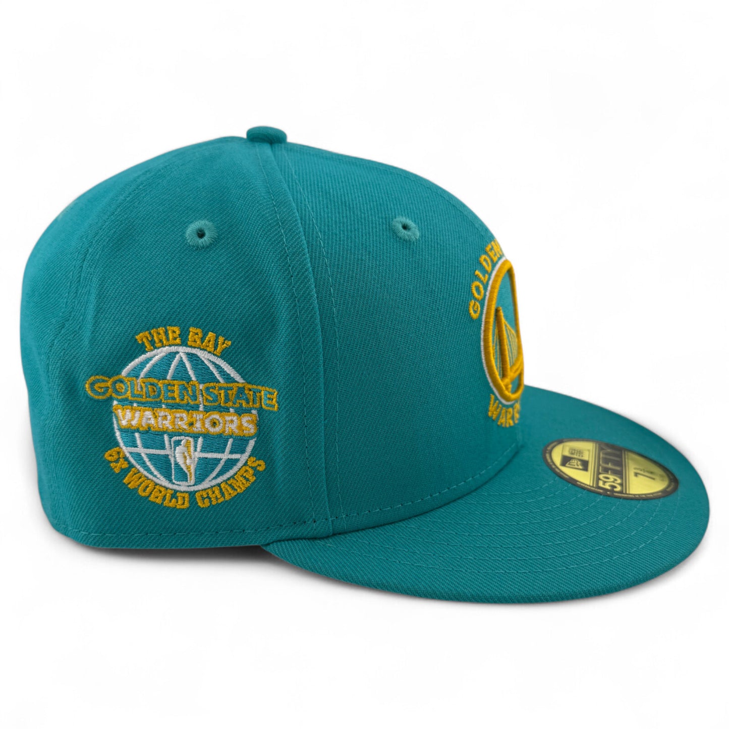 New Era Golden State Warriors NBA Teal 6x World Champions 59Fifty Fitted Hat