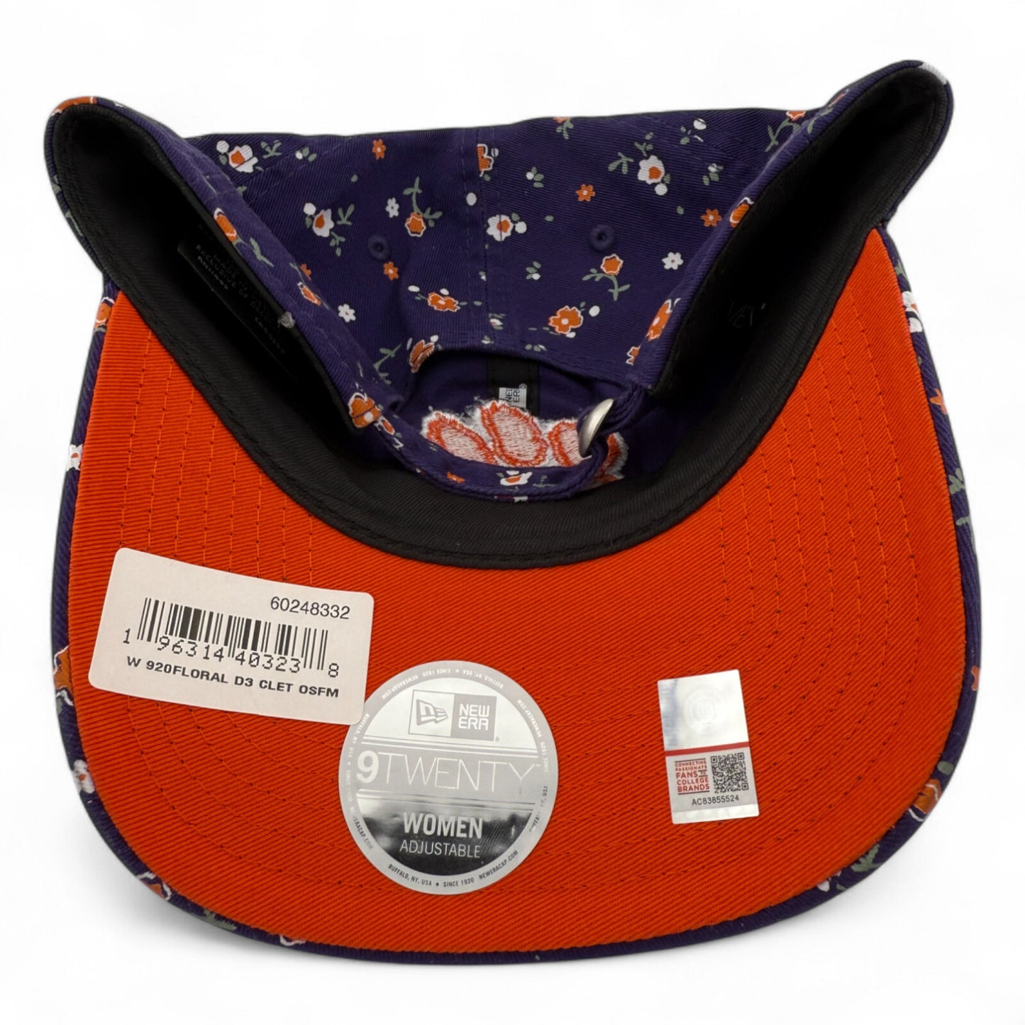 New Era Clemson Tigers NCAA Floral Orange 9Twenty Adjustable Dad Hat Women's