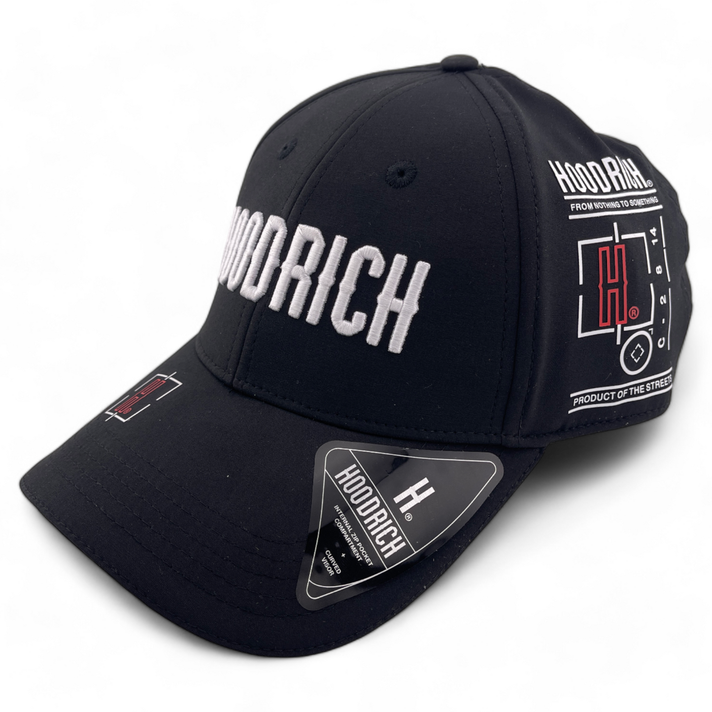 Hoodrich OG Akira V5 Strapback Internal Zipper Pocket Black Adjustable Hat Cap