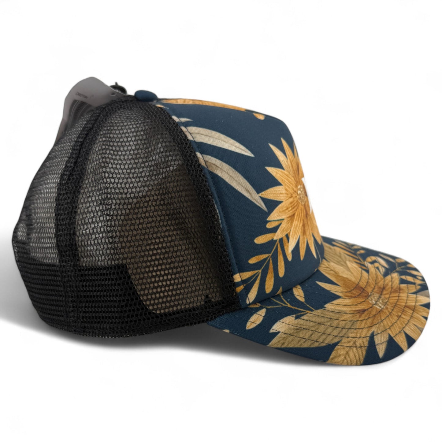 Hurley Brand Icon Yellow Floral Trucker Mesh Back Adjustable Snapback Hat Cap