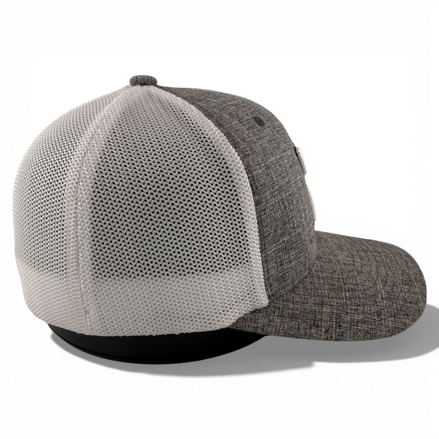 Hooey Caymen Heather Grey/White Mesh Back Trucker Stretch Flex Fitted Hat Cap