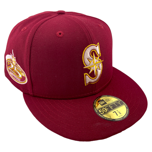 New Era Seattle Mariners 25th Anniversary Patch Cardinal Sunshine 59FIFTY Hat Cap