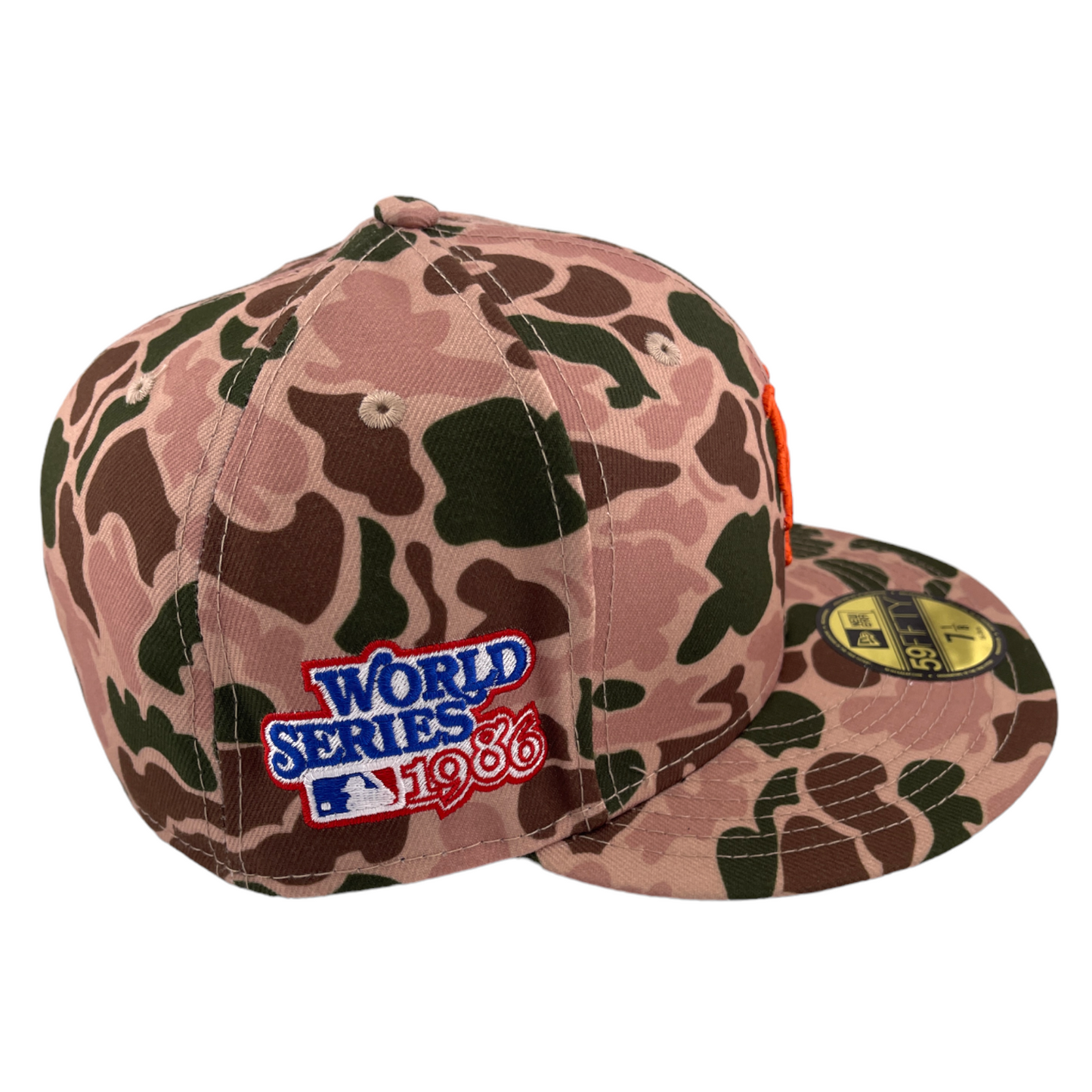 New Era New York Mets 1986 World Series Side Patch Duck Camo 59FIFTY Fitted Hat Cap