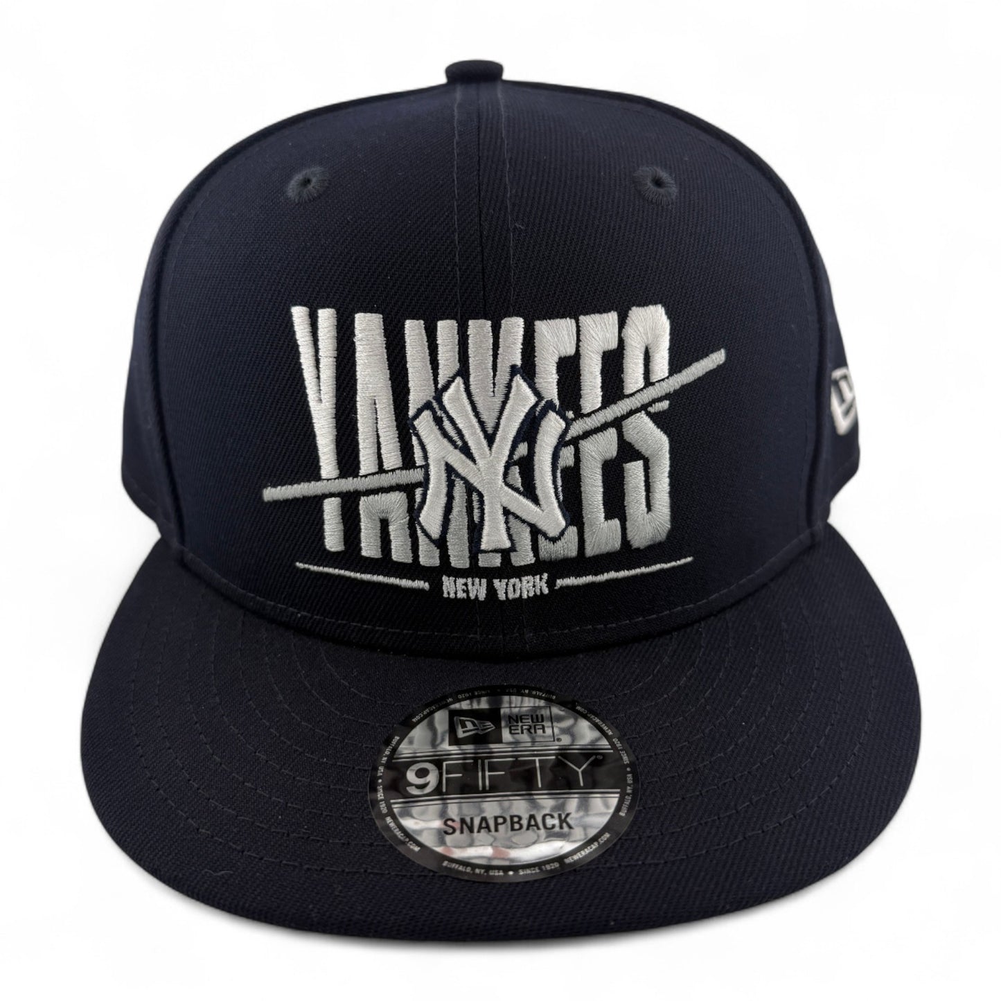New Era New York Yankees MLB Sliced Logo Navy 9FIFTY Snapback Adjustable Hat Cap
