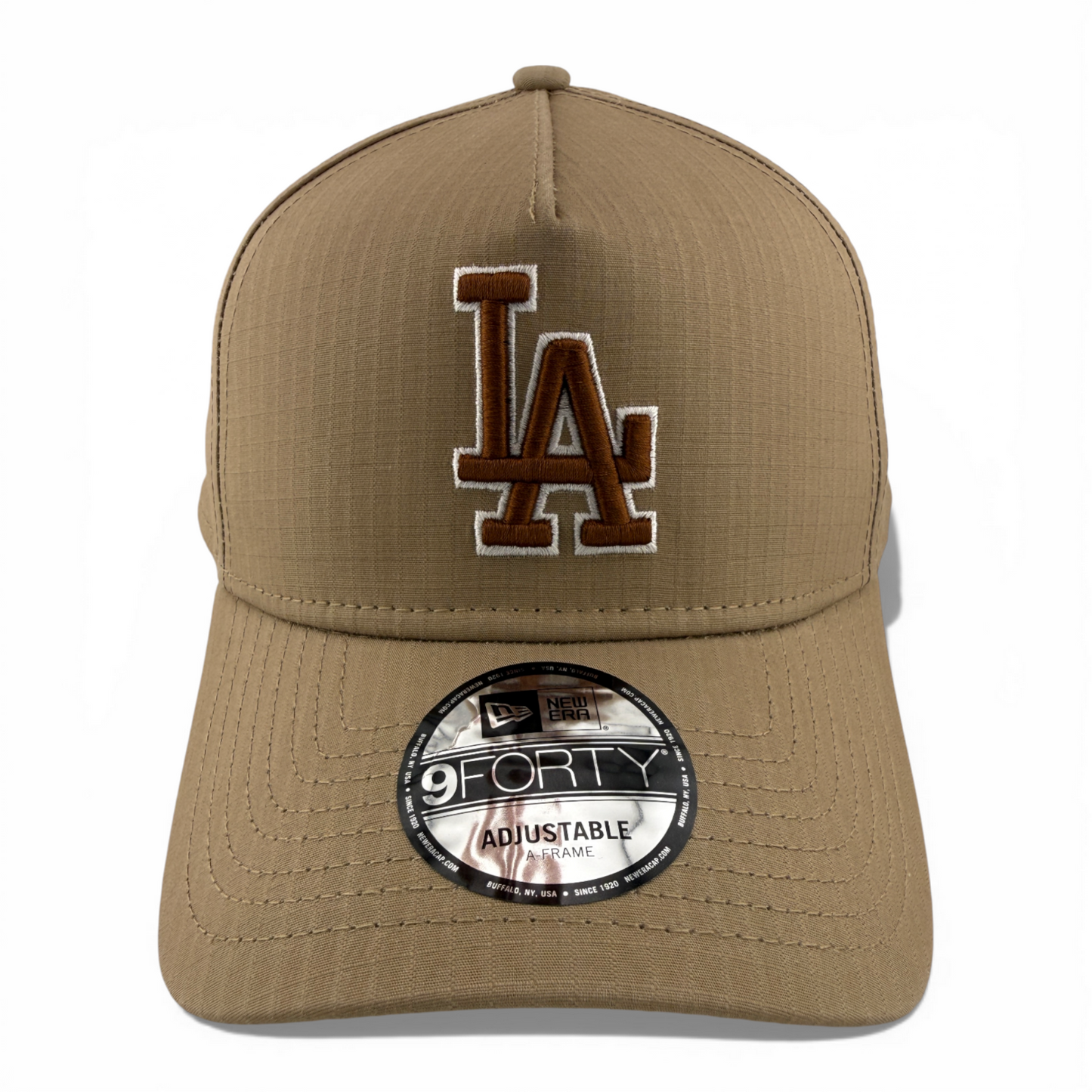 New Era Los Angeles Dodgers Khaki Ripstop A-Frame 9Forty Snapback Adjustable Hat