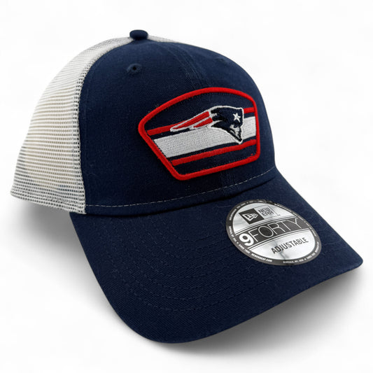 New Era New England Patriots NFL Patch Logo 9Forty Trucker Mesh Snapback Hat Cap