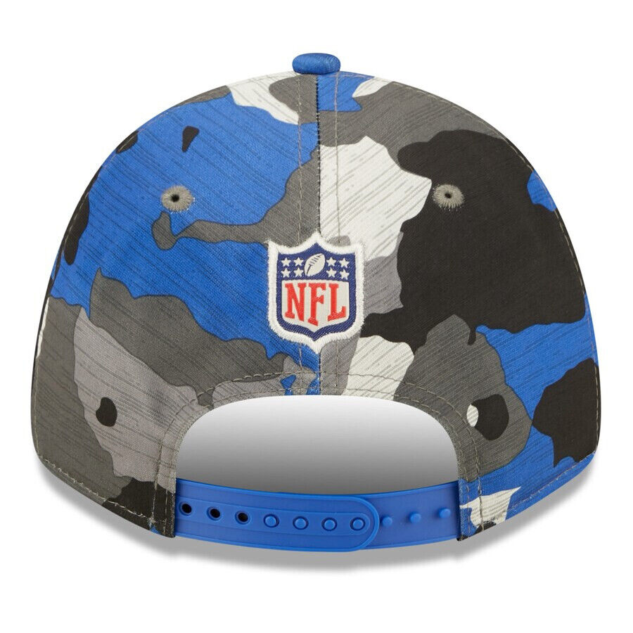 New Era Los Angeles Rams NFL 2022 Training Camp Blue Camo 9Forty Snapback Hat Cap