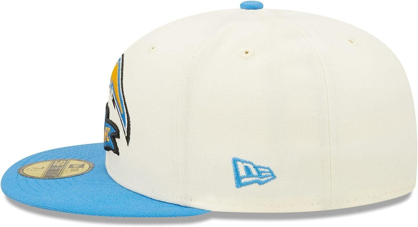 New Era Los Angeles Chargers 2022 Sideline NFL Cream 59FIFTY Fitted Hat Cap