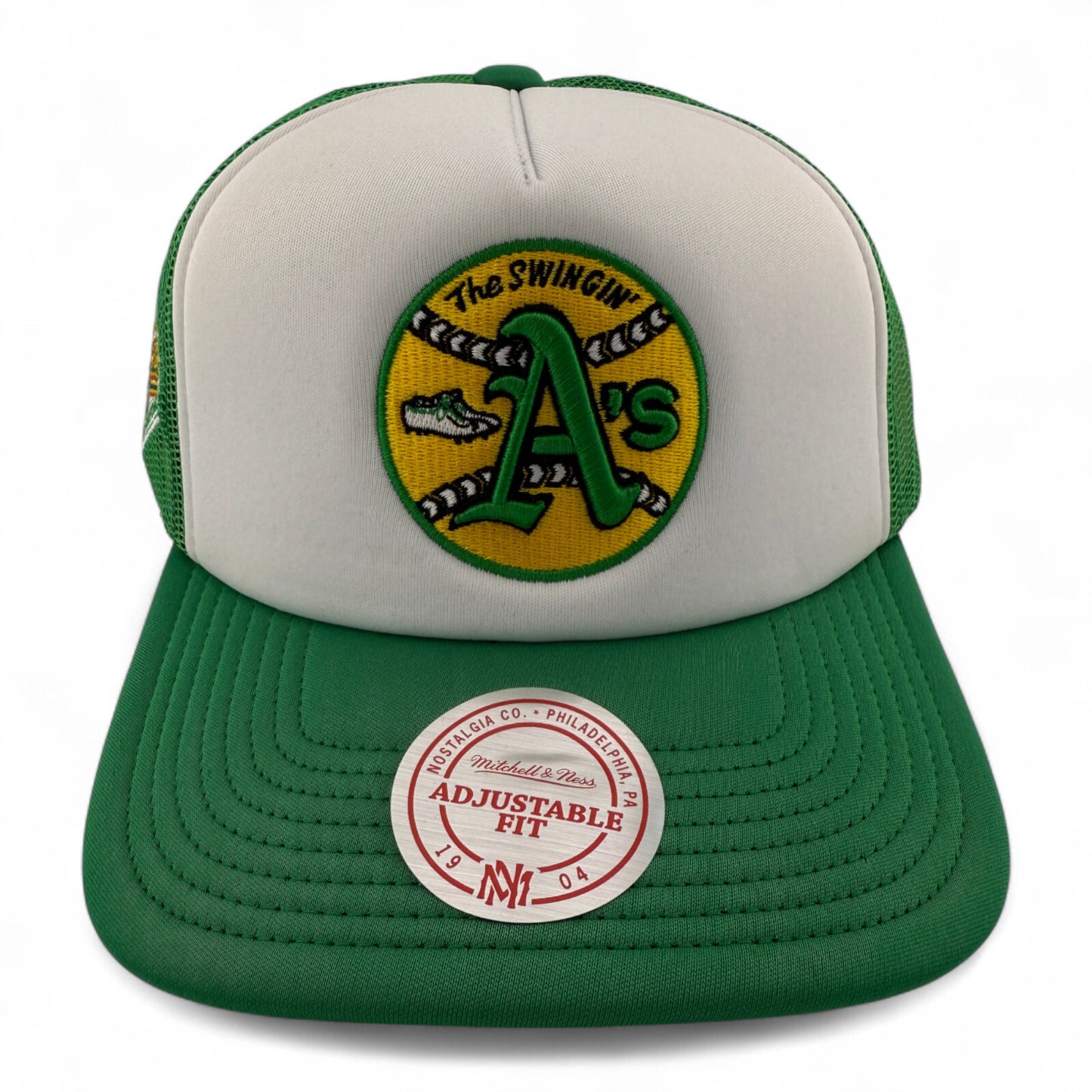 Mitchell & Ness Oakland Athletics A's A-Frame Foam Trucker Adjustable Snapback
