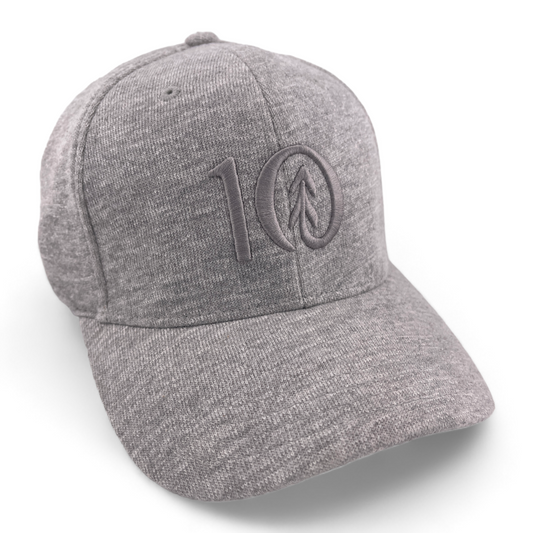 tentree 10 Logo Thicket Hi Rise Heathered Gray Flex Fit Hat Cap Adult Size L/XL