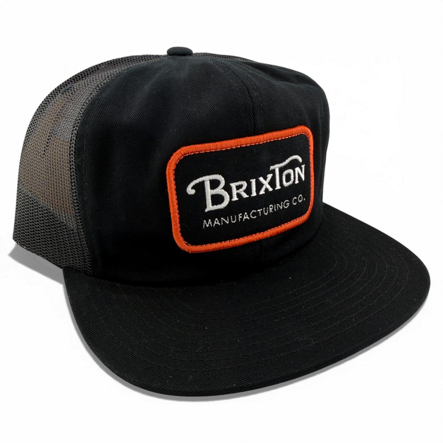 Brixton Company Grade HP Orange Mesh Back Trucker Snapback Adjustable Hat Cap