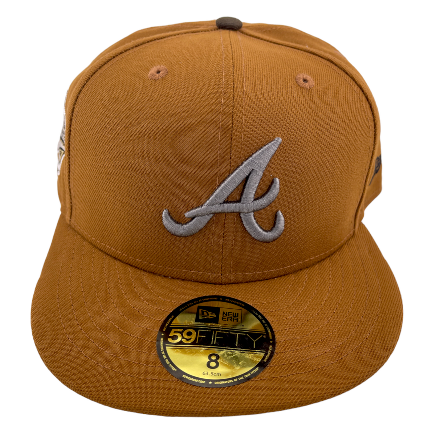 New Era Atlanta Braves 1995 World Series Side Patch Tan Toast Pack 59FIFTY Hat Cap