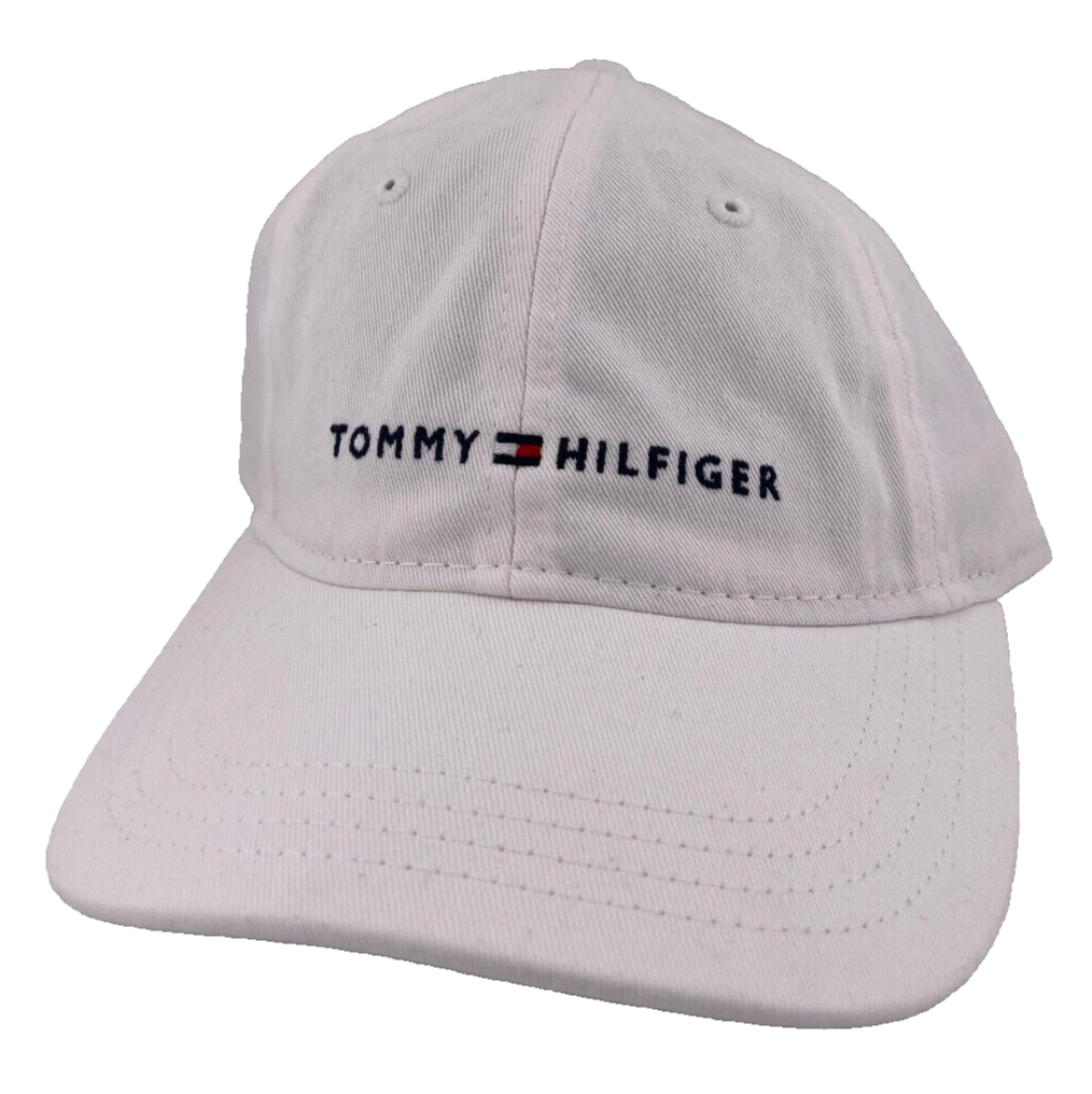 NEW Tommy Hilfiger Logo Classic White Dad Baseball Cap Adjustable Hat