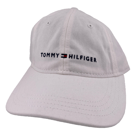 NEW Tommy Hilfiger Logo Classic White Dad Baseball Cap Adjustable Hat