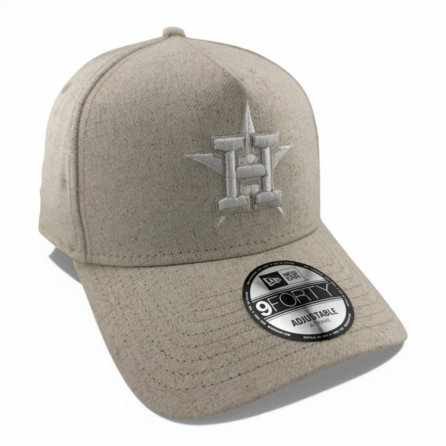 New Era Houston Astros MLB Oat Hemp Tan A-Frame 9Forty Snapback Adjustable Hat