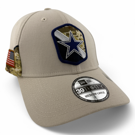 New Era Dallas Cowboys 2023 Salute to Service Tan NFL 39Thirty Flex Fit Hat Cap