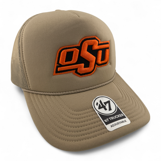 '47 Brand Oklahoma State University Cowboys Trucker Rope A-Frame Snapback Hat