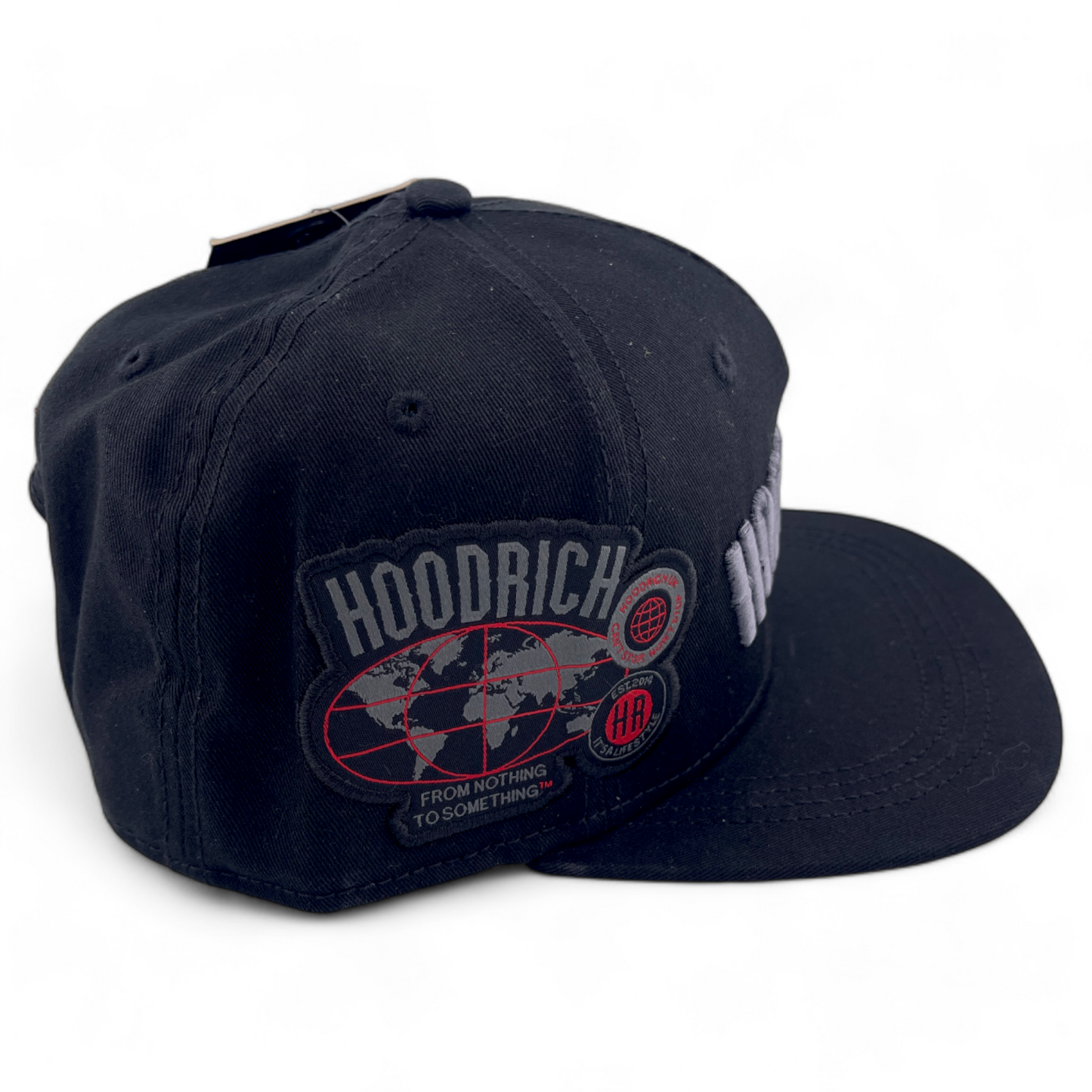 Hoodrich OG Mark Snap Side Patch Black Flat Bill Adjustable Snapback Hat Cap