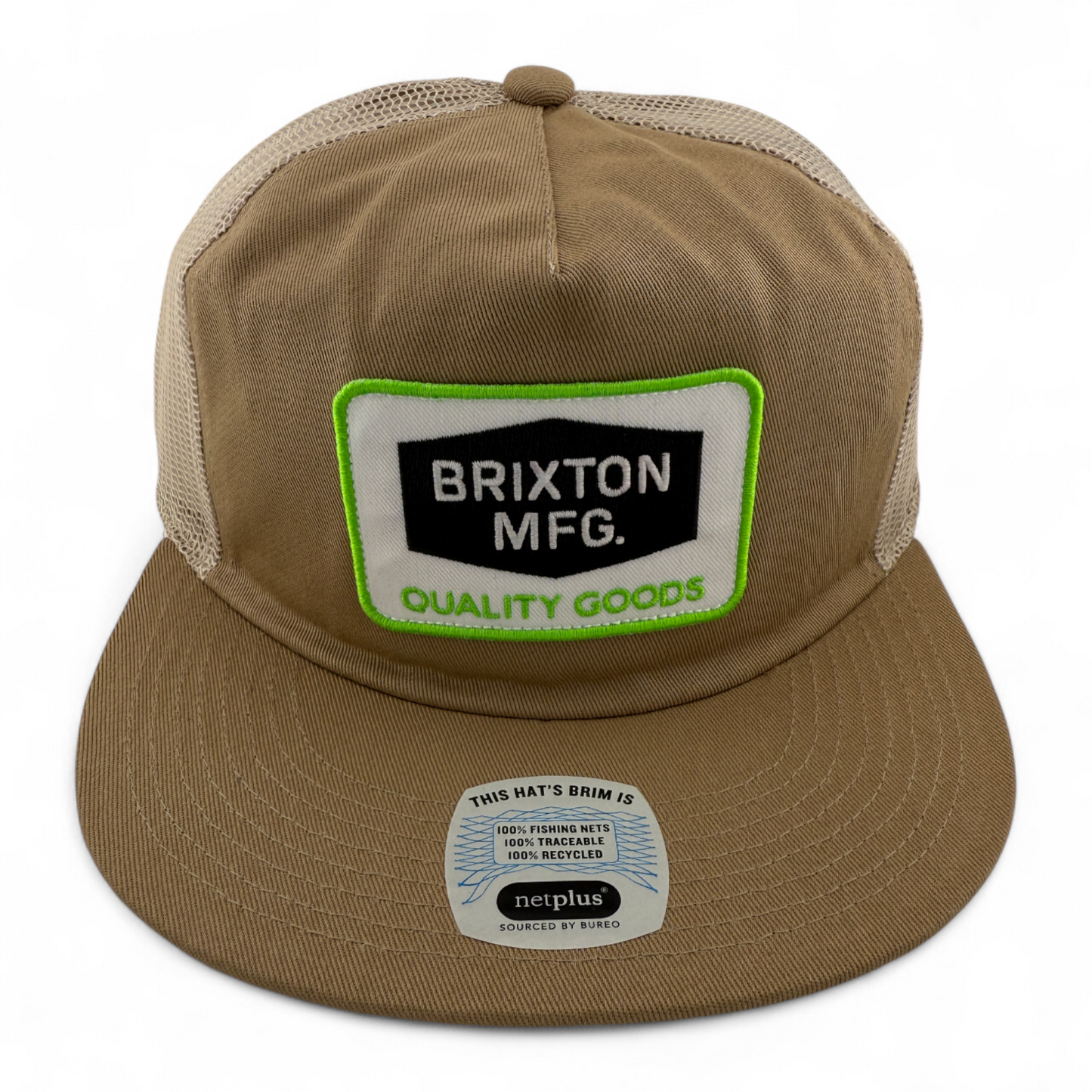 Brixton Company Neon Fallbrook HP Tan Mesh Back Trucker Snapback Adjustable Hat