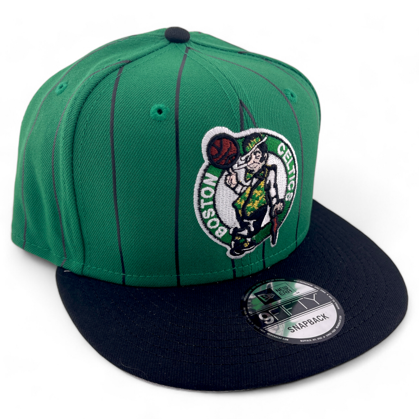 New Era Boston Celtics NBA Vintage Pinstripe Birdcage 9Fifty Snapback Hat Cap