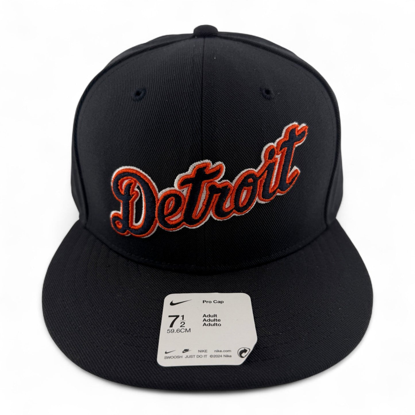 Nike Pro Cap Detroit Tigers MLB True Script Logo Navy Blue 59FIFTY Fitted Hat