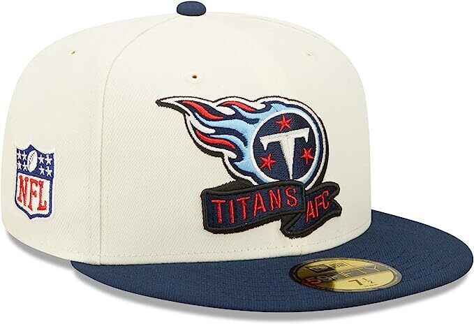 New Era Tennessee Titans 2022 Sideline NFL Cream 59FIFTY Fitted Hat Cap