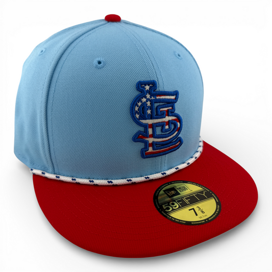 New Era St. Louis Cardinals MLB 2025 4th of July USA Flag Rope 59Fifty Fitted