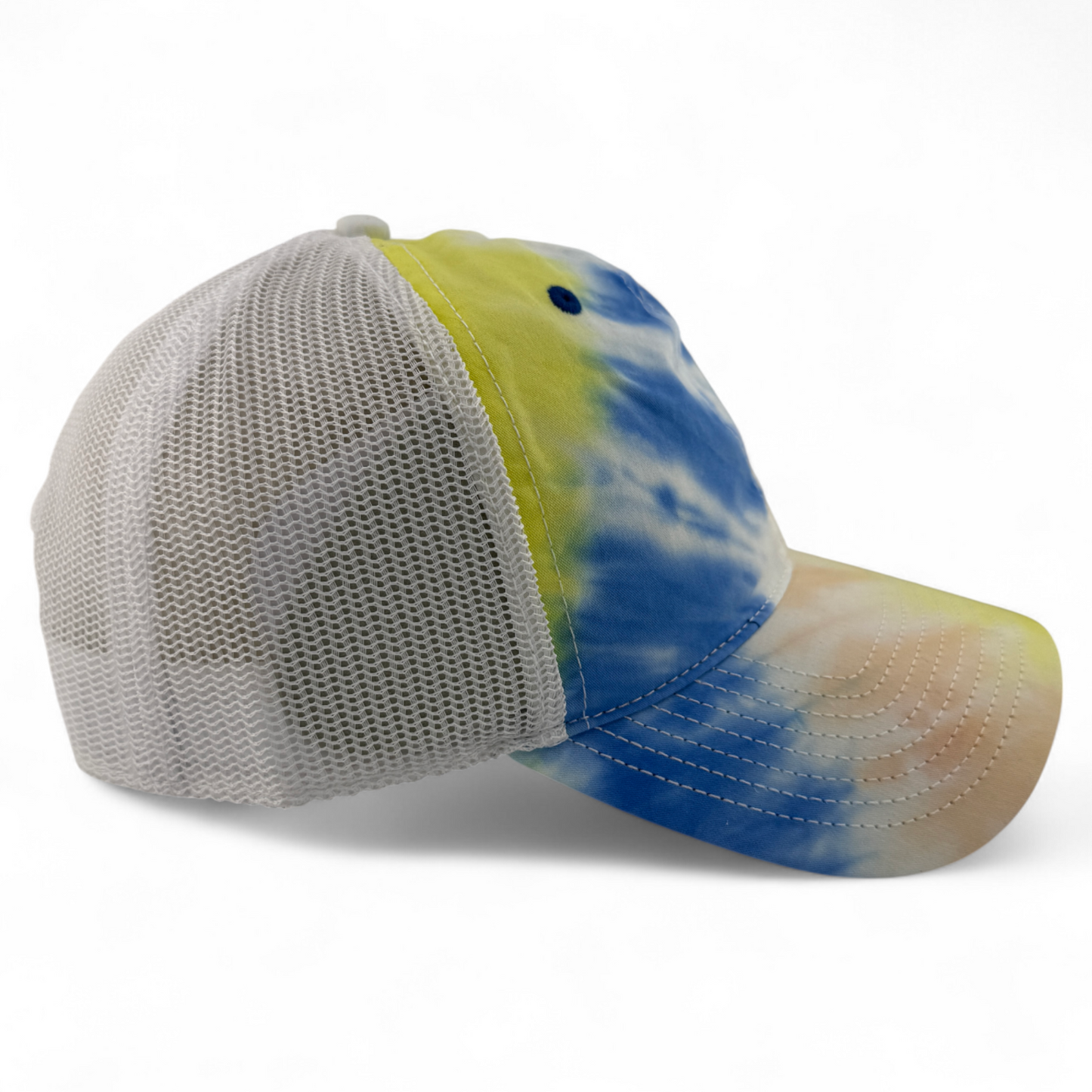 The Game GB470 Sunrise Tie Dye Trucker Mesh Back Snapback Adjustable Dad Hat Cap