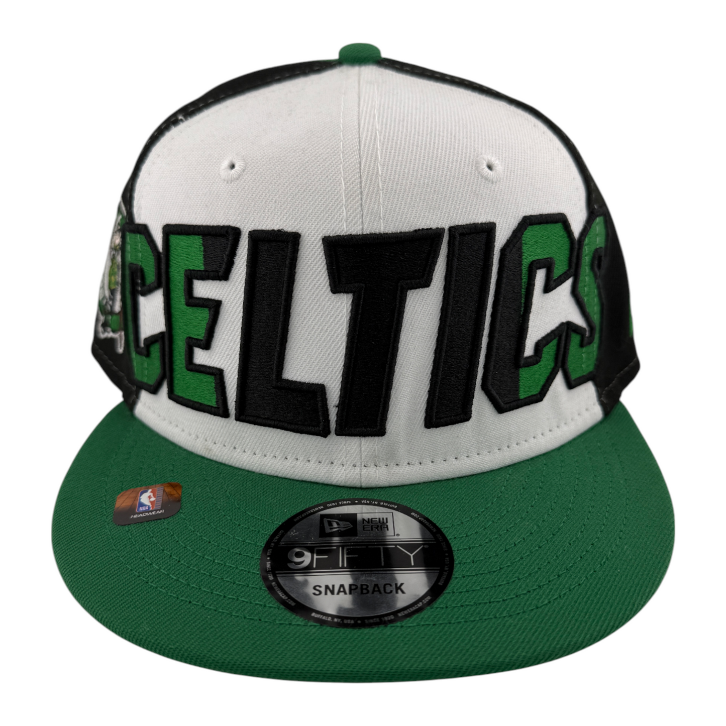 New Era Boston Celtics NBA 2023 Back Half Black/Green 9Fifty Snapback Hat Cap